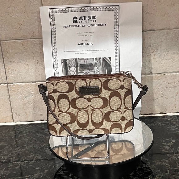 Coach Brown and Tan Wristlet - Picture 2 of 10